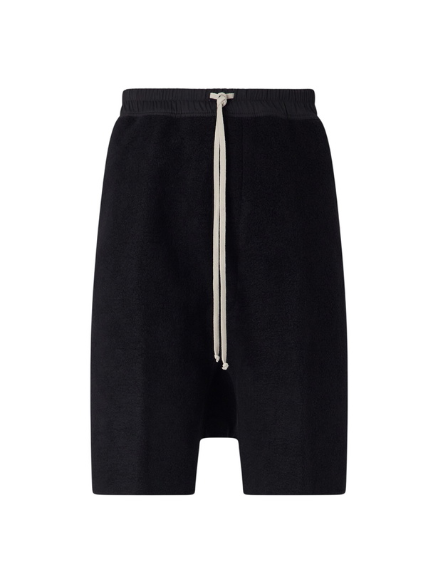 Photo: Rick Owens - Rick's Pods Straight-Leg Cashmere Drawstring Shorts - Black