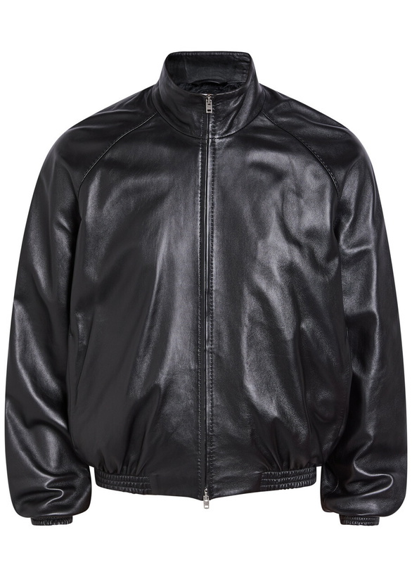 Photo: Acne Studios Leather Bomber Jacket Black