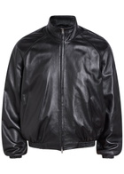 Acne Studios Leather Bomber Jacket Black
