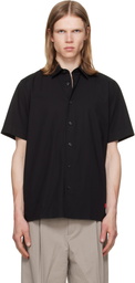 Hugo Black Stretch Cotton Logo Patch Shirt