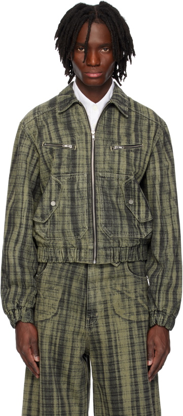 Photo: EGONlab Gray Lining Denim Bomber Jacket
