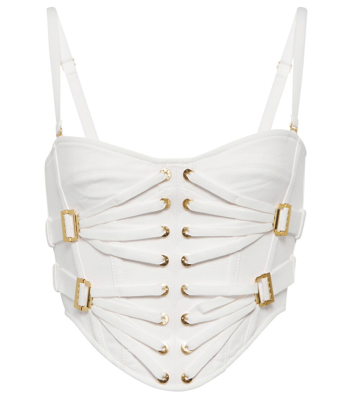 Photo: Dion Lee Lace-up cotton-blend cropped top