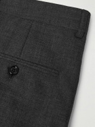 CELINE - Straight-Leg Pleated Wool Shorts - Gray
