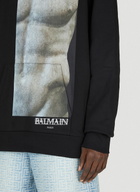 Balmain Statue Print Hooded Sweatshirt