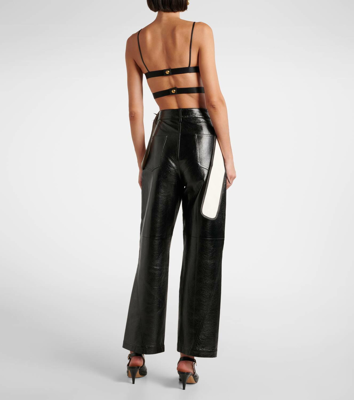 Jacques Wei High-rise leather wide-leg pants