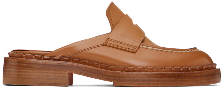 Santoni Brown Strap Loafers