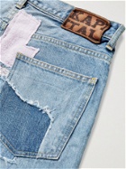 KAPITAL - OKABILLY Gypsy Patchwork Slim-Fit Embroidered Jeans - Blue