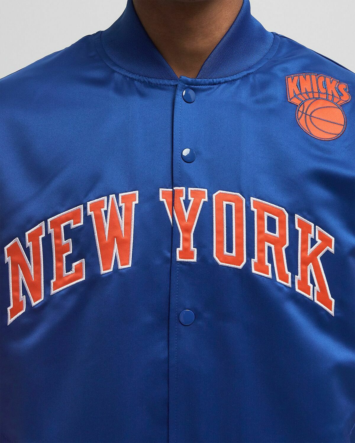 Mitchell & Ness NBA TEAM ORIGINS SATIN JACKET VINTAGE LOGO NEW YORK KNICKS - blue/orange - Mens - Bomber Jackets/Team Jackets - 