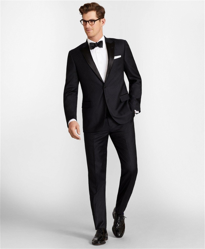 Photo: Brooks Brothers Men's Regent Fit One-Button Dotted 1818 Tuxedo | Black