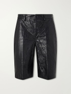 Rick Owens - Straight-Leg Full-Grain Leather Shorts - Black