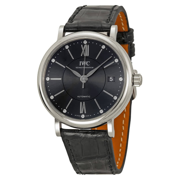 Photo: IWC Portofino Automatic Diamond Black Dial Unisex Watch IW458102