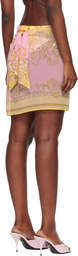 Versace Yellow & Pink Printed Foulard Cover-Up Skirt