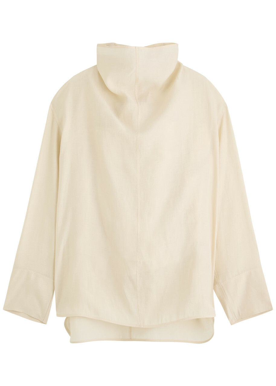 Toteme Draped Woven Blouse Ecru Toteme