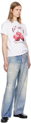 GANNI White Basic Jersey Cherry Relaxed T-shirt