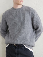 Canali - Ribbed Wool and Cashmere-Blend Sweater - Gray