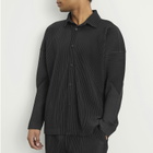 Homme Plisse Men's Button Down Shirt in 15-Black