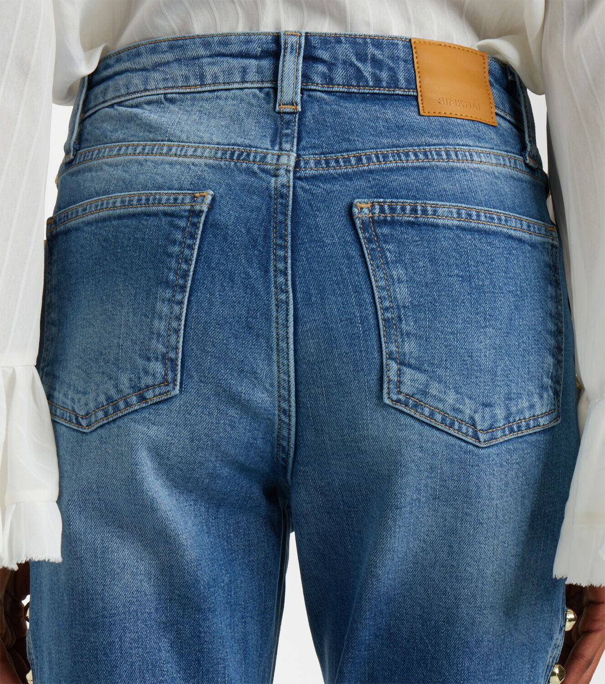 Simkhai Amelia studded straight jeans
