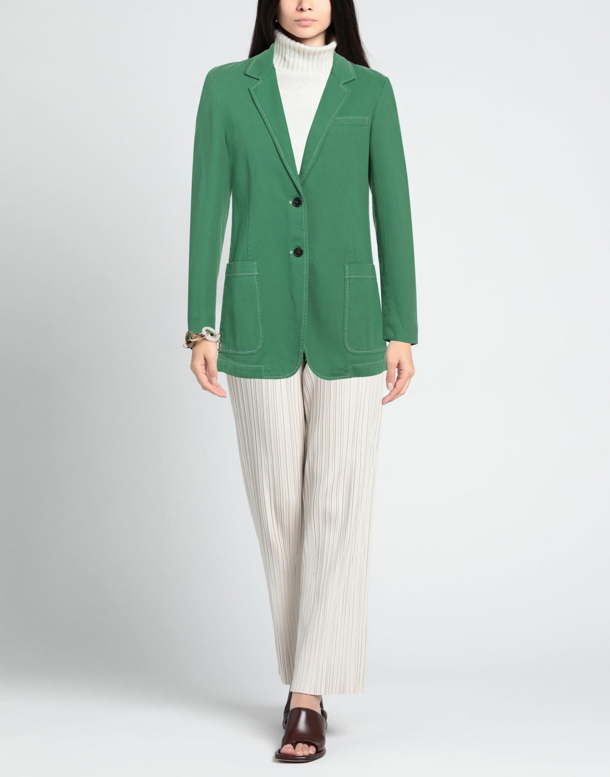Msgm Womens Blazer in Green