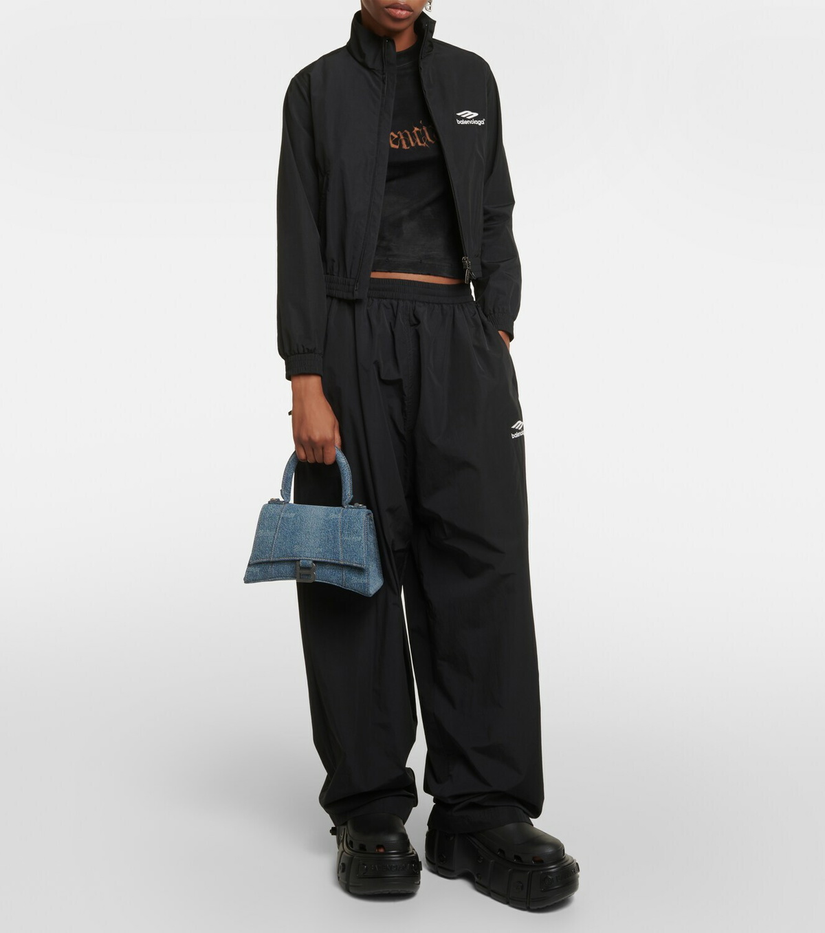 ●送料込●BALENCIAGA●Hourglass denim tote bag Balenciaga Hourglass Small denim tote bag Balenciaga