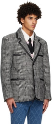 Ernest W. Baker Black & White Single-Breasted Blazer