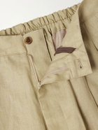 ssstein - Wide-Leg Pleated Linen Trousers - Neutrals