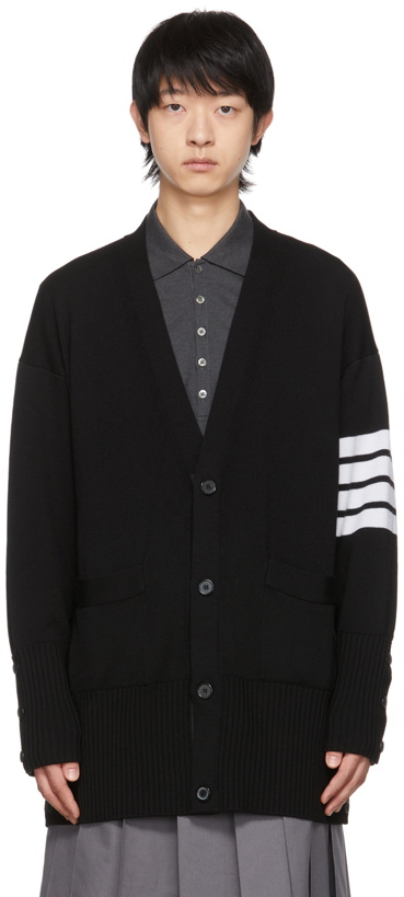 Photo: Thom Browne Black Elongated Cardigan