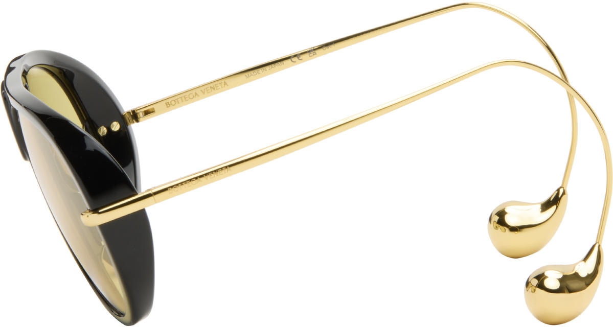 Bottega Veneta Black Drop Aviator Sunglasses