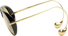 Bottega Veneta Black Drop Aviator Sunglasses