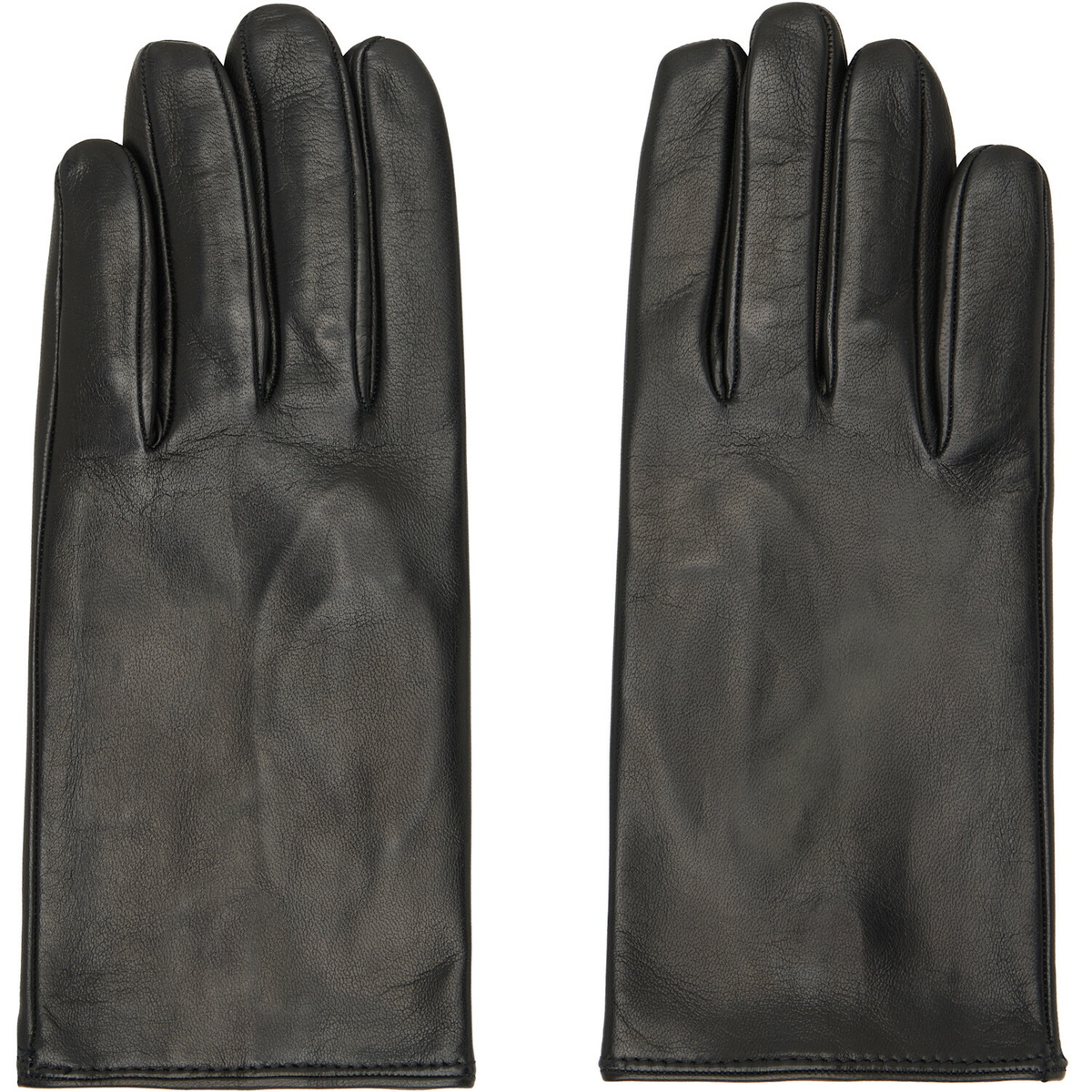 Dries Van Noten Black Leather Gloves