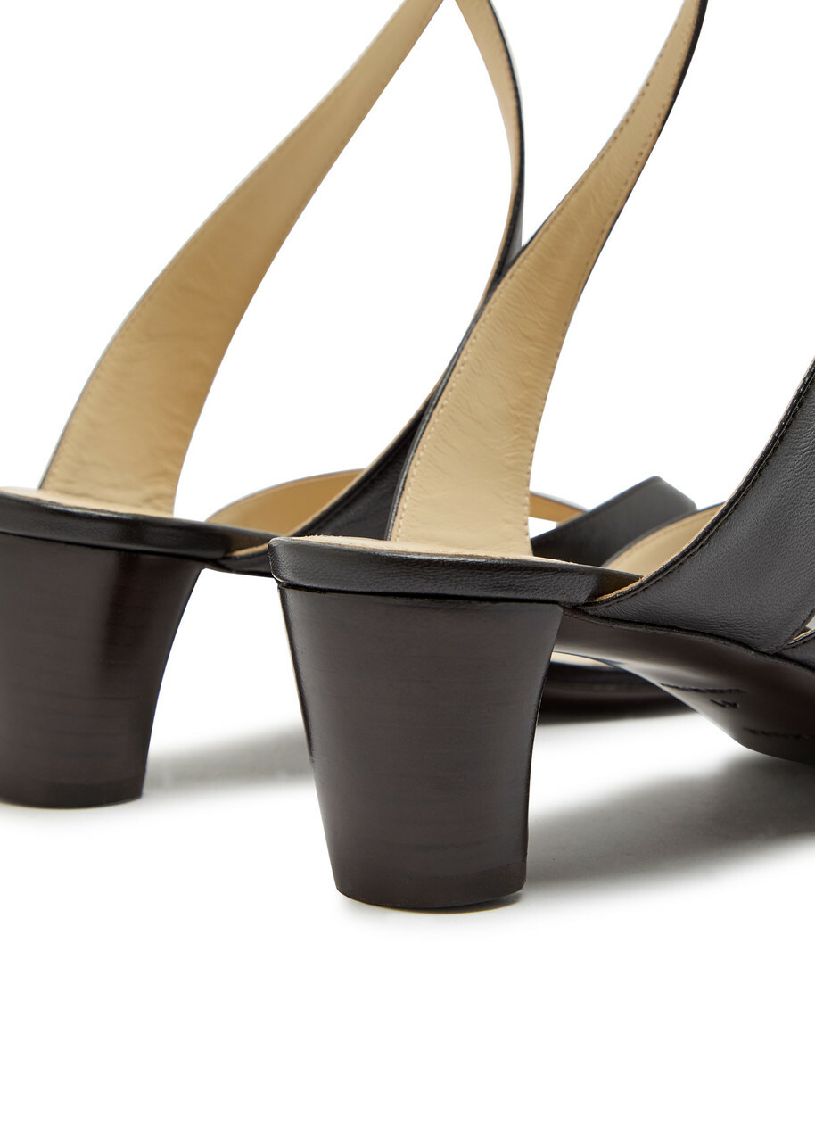 Lemaire Tong 50 Leather Thong Sandals Dark Brown