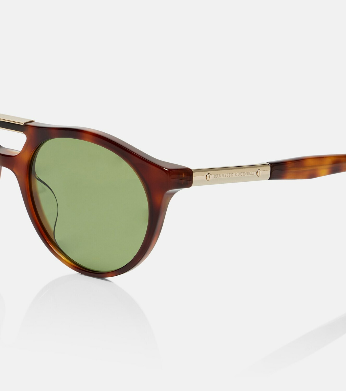 Brunello Cucinelli Sartorial Sunset round sunglasses