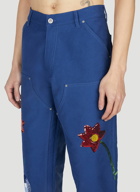 Sky High Farm Workwear - Embroidered Cargo Pants in Dark Blue