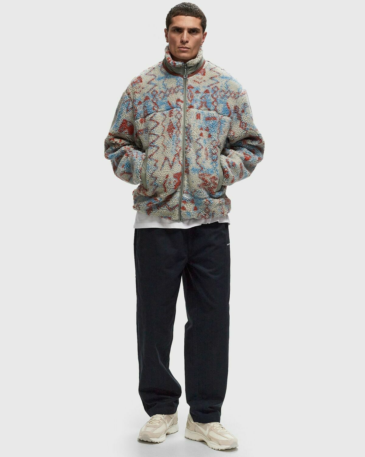 Thisisneverthat T Sherpa Fleece Jacket Grey Fleece Jackets