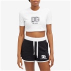 Dolce & Gabbana Women's Logo Crop Baby T-Shirt in White