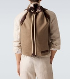 Brunello Cucinelli Leather-trimmed canvas backpack