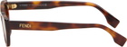 Fendi Brown Lettering Sunglasses