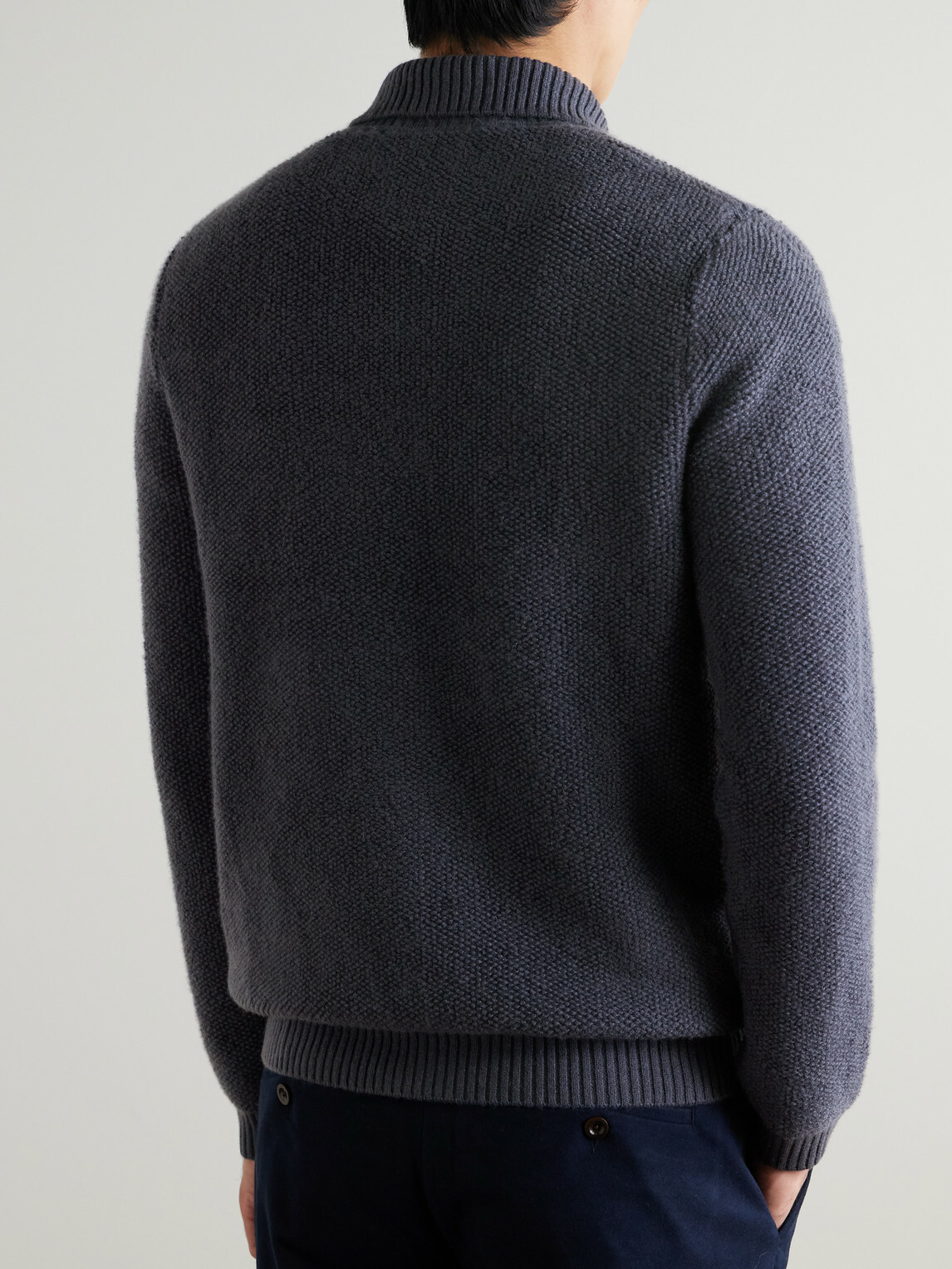 Mr P. - Textured-Cashmere Polo Shirt - Black