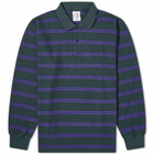 Polar Skate Co. Men's Long Sleeve Stripe Polo Shirt in Dark Teal