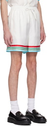 Casablanca White 'Casa Way' World Series Silk Shorts