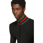 Wales Bonner Black Palms Zip Sweater