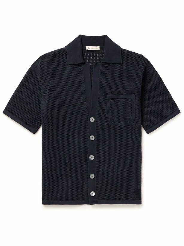 Photo: Piacenza Cashmere - Open-Knit Cotton Shirt - Blue