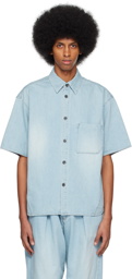 rito structure Blue Spread Collar Shirt