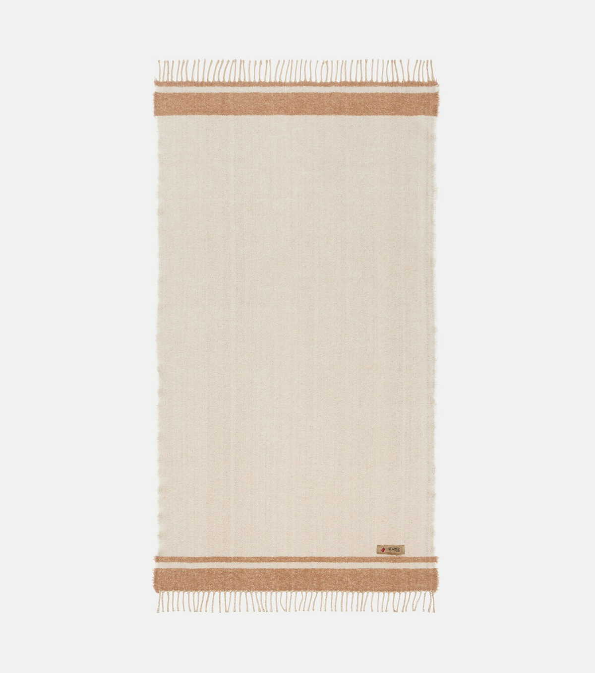 The House of Lyria Fringed silk and cashmere-blend blanket