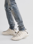 AMIRI - Bone Runner Leather and Suede-Trimmed Mesh Sneakers - Neutrals