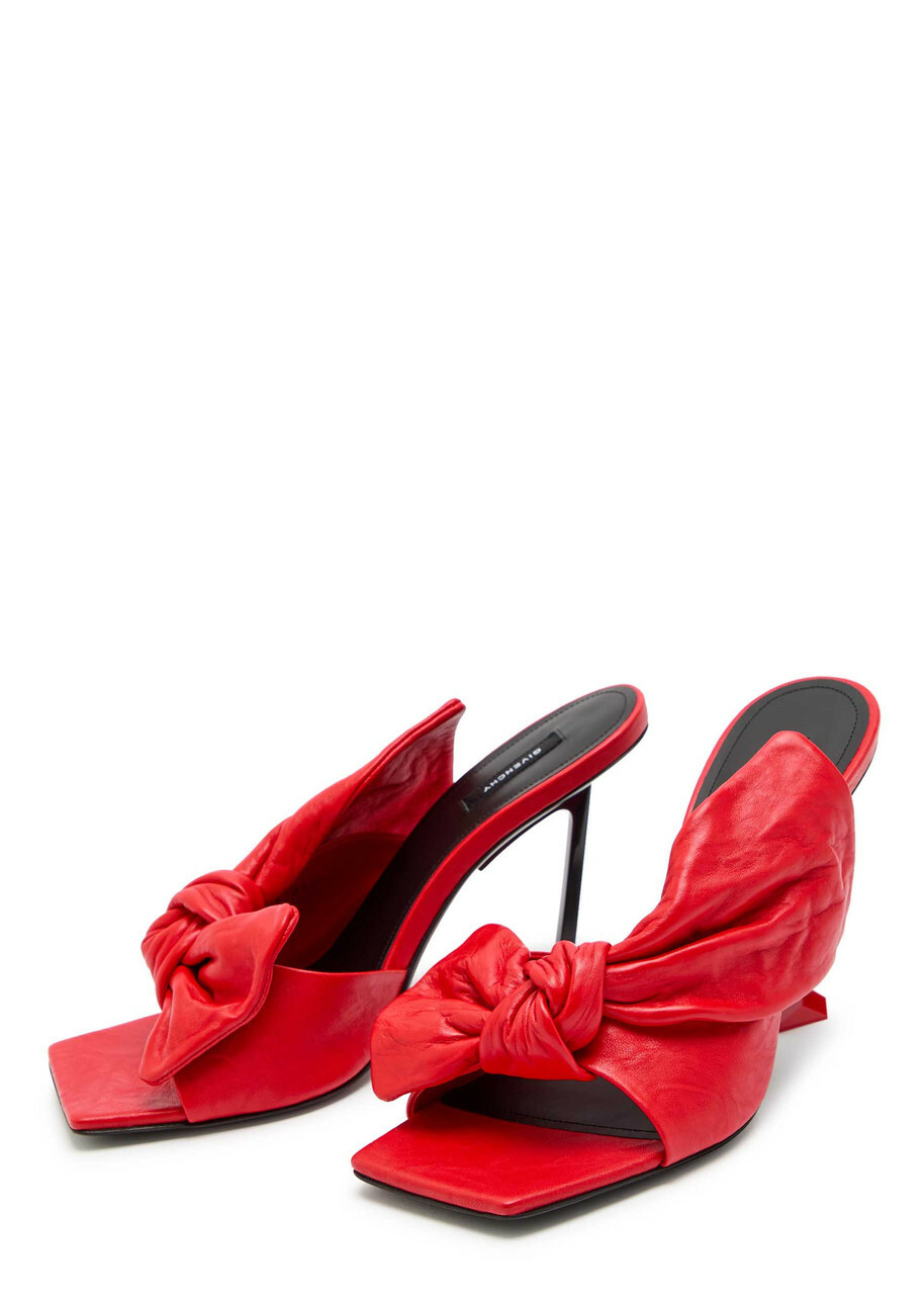Givenchy 95 bow Leather Sandals Red