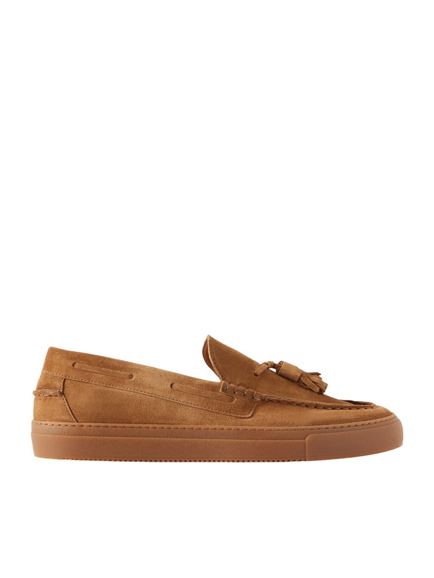 Photo: Mr P. - Tasselled Suede Boat Shoes - Brown