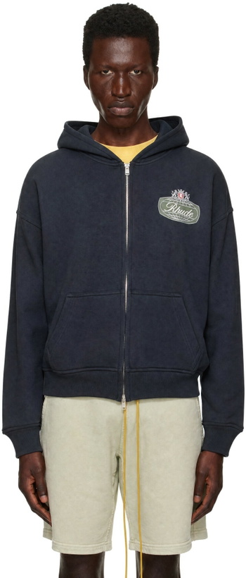 Photo: Rhude Gray 'Rhude Desert Crest' Zip-Up Hoodie