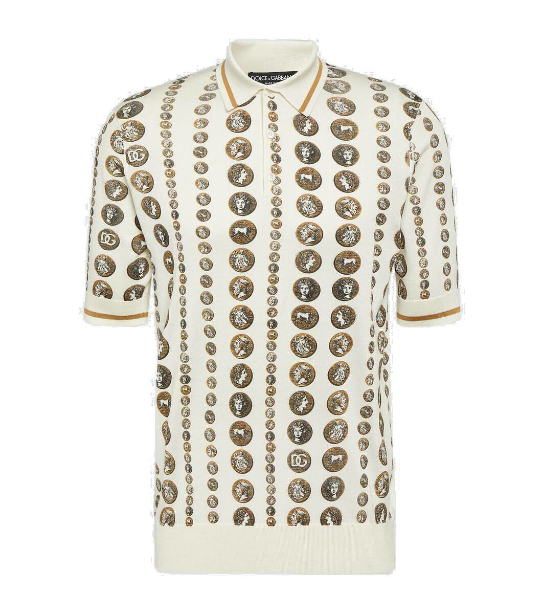 Photo: Dolce&Gabbana Printed silk polo shirt