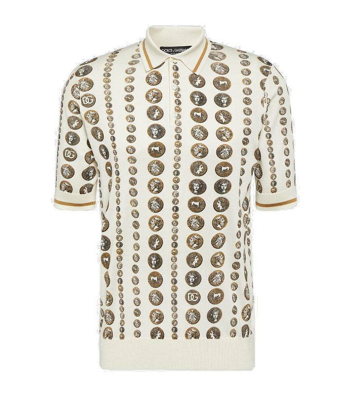 Photo: Dolce&Gabbana Printed silk polo shirt
