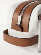 Brunello Cucinelli - Leather-Trimmed Canvas Wash Bag